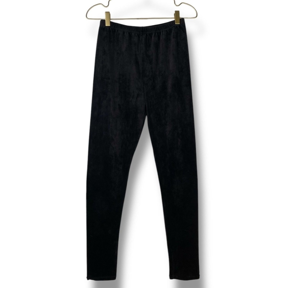 Gold Medal Velvet Leggings Womans M‎ Casual Pants Comfy Soft Lounge Wear Black